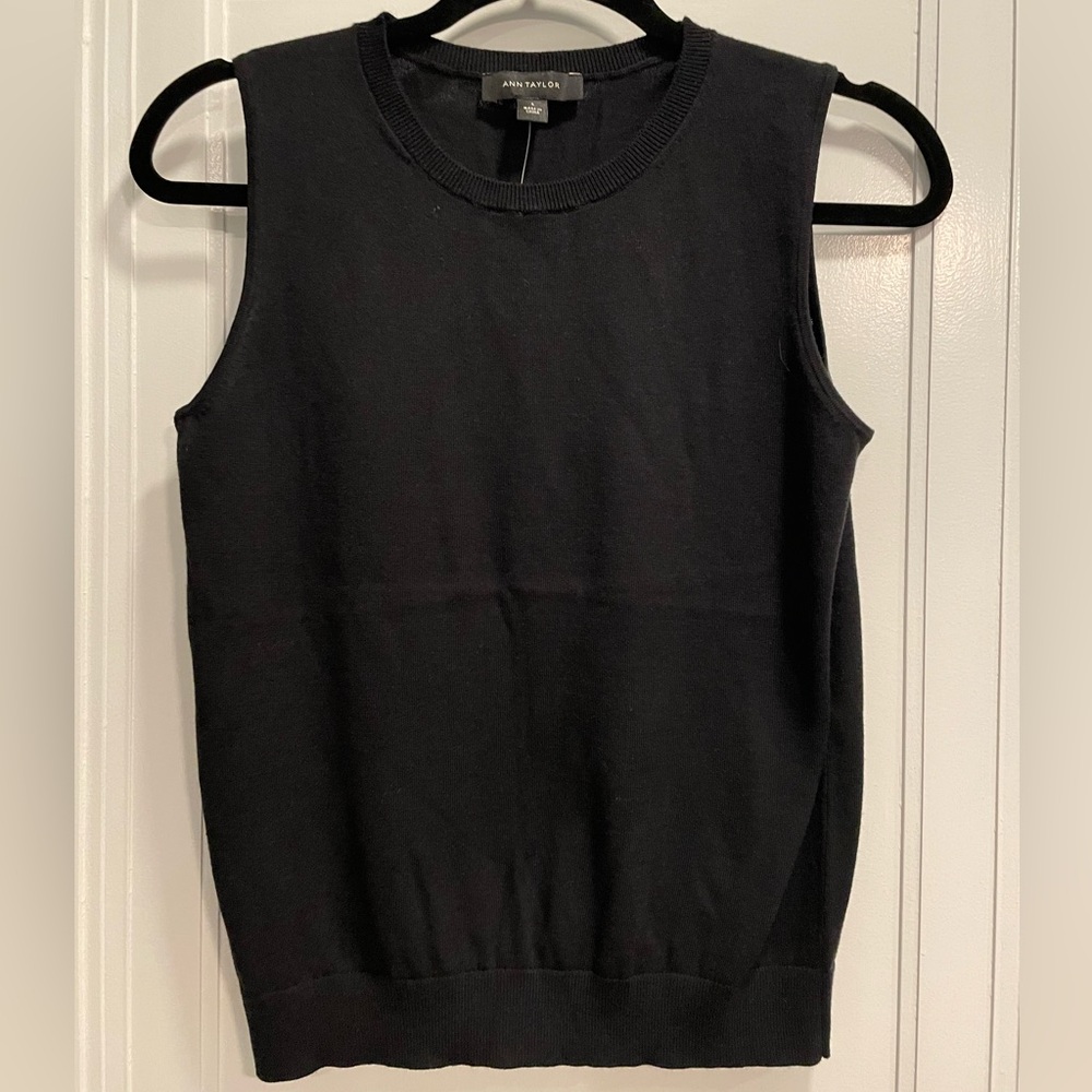 NWT - Ann Taylor Classic Black Sweater Vest